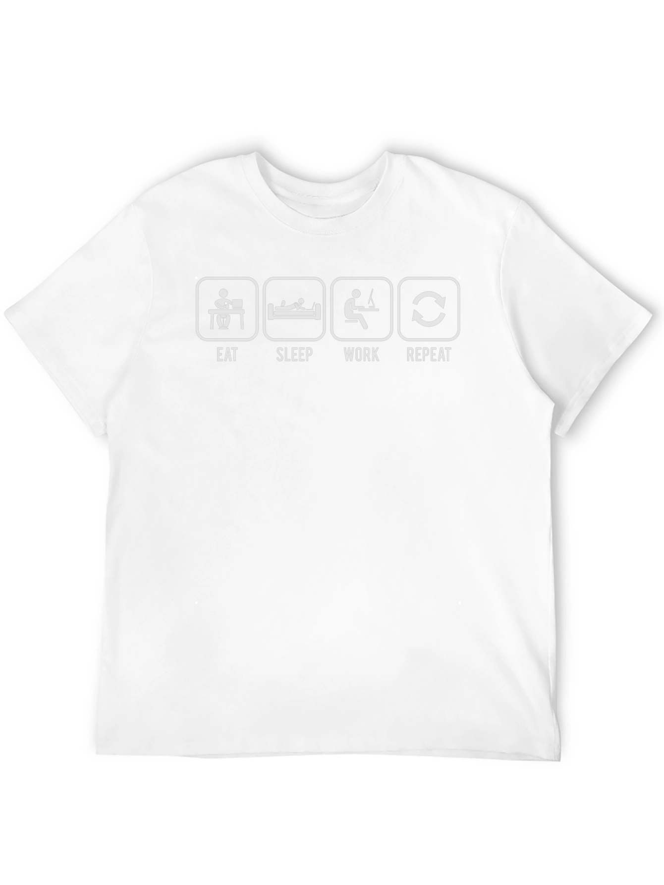 Eat Sleep Work Repeat Graphic Tee - Black