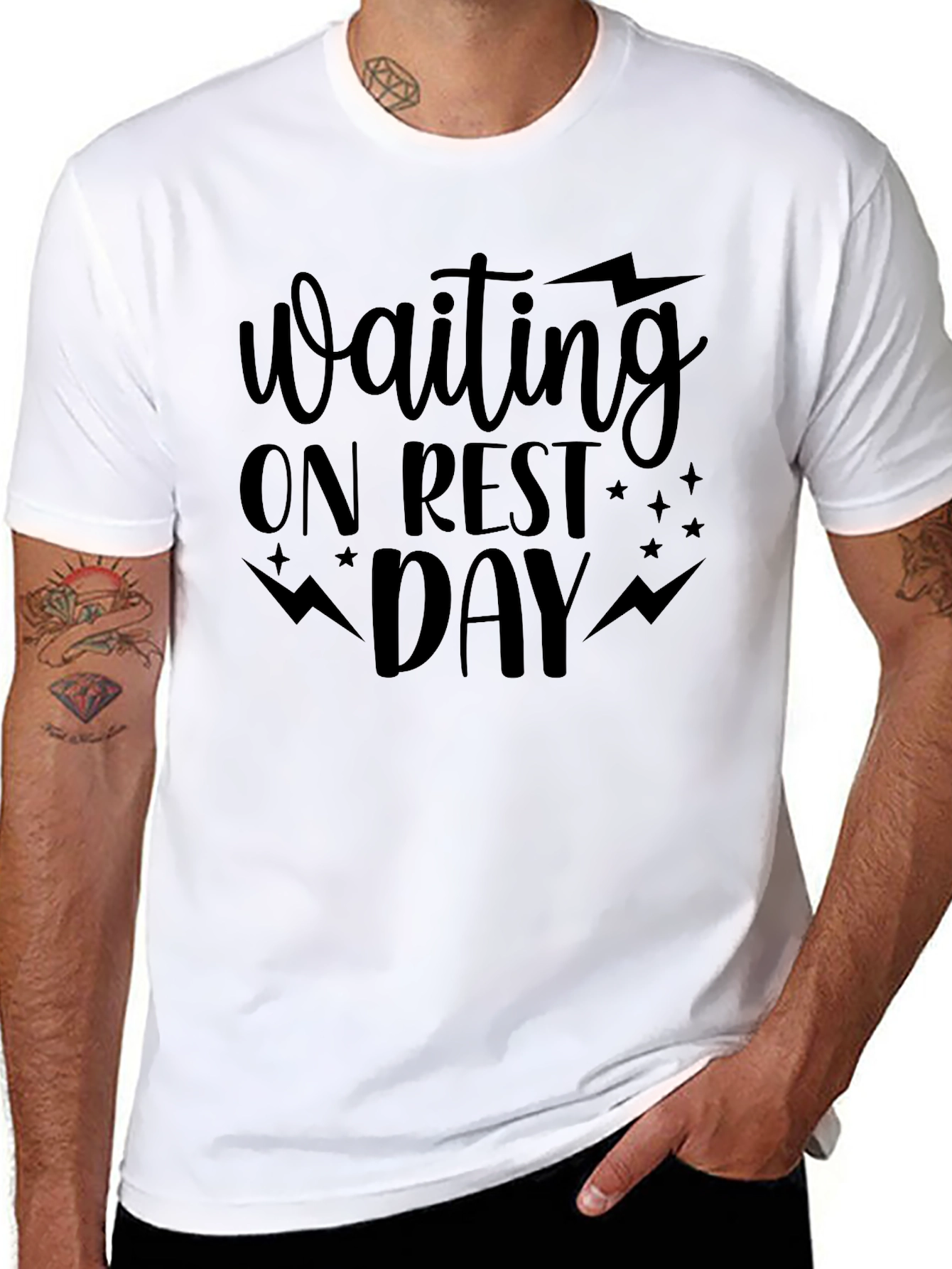 Waiting On Rest Day Black T-Shirt