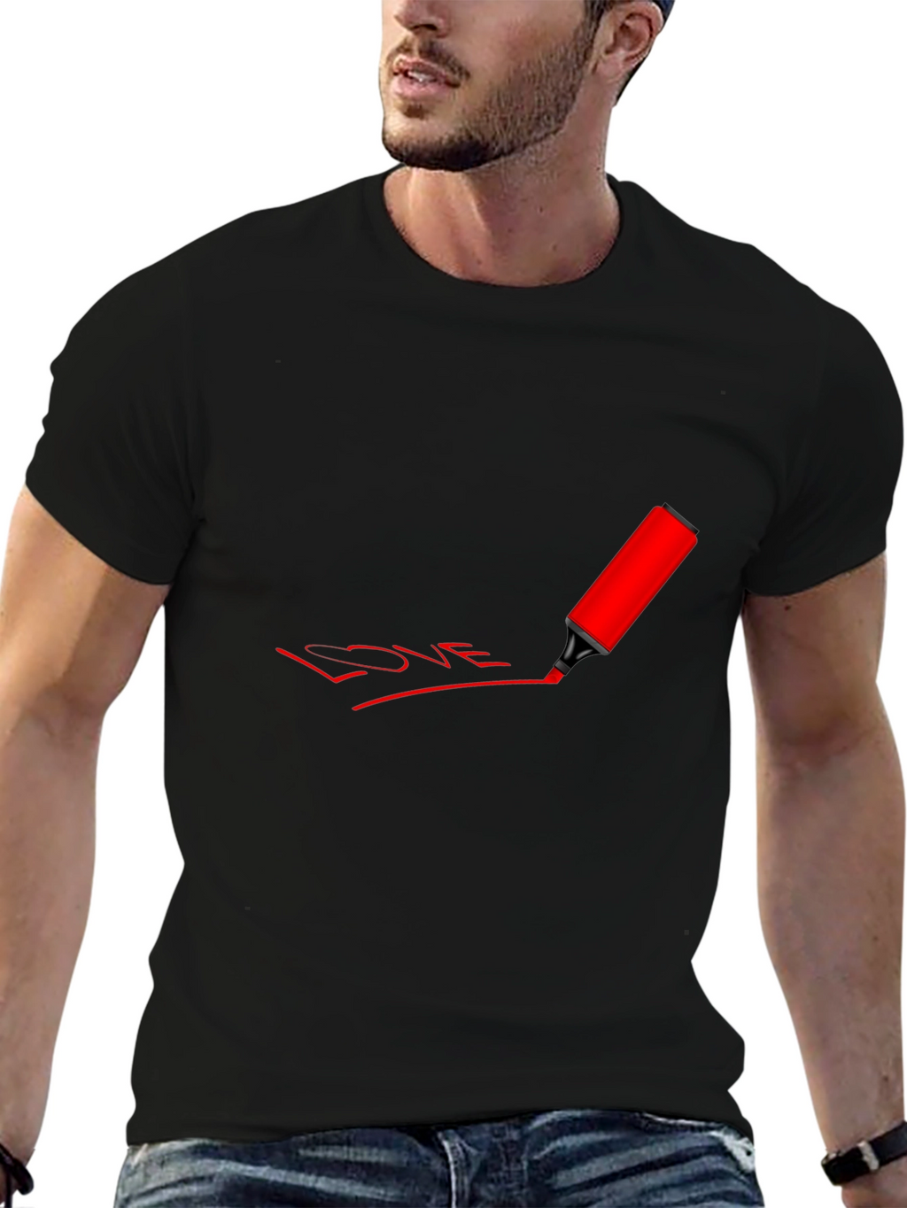 Love Marker Graphic Tee - Black