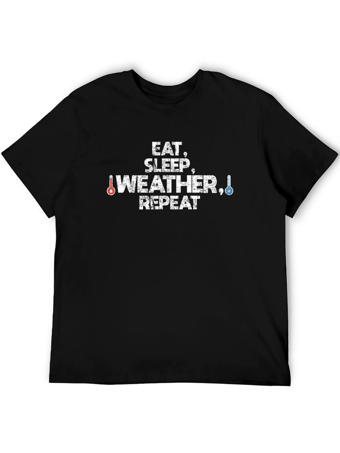 Eat Sleep Weather Repeat Black T-Shirt