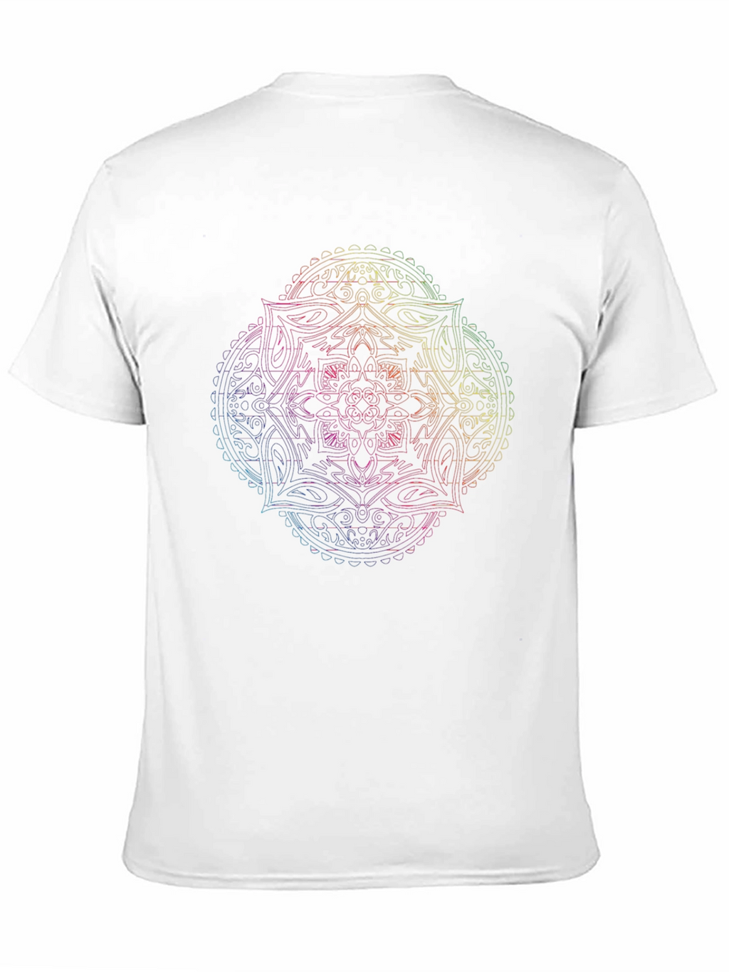 Mandala Rainbow Graphic Mens Black T-Shirt