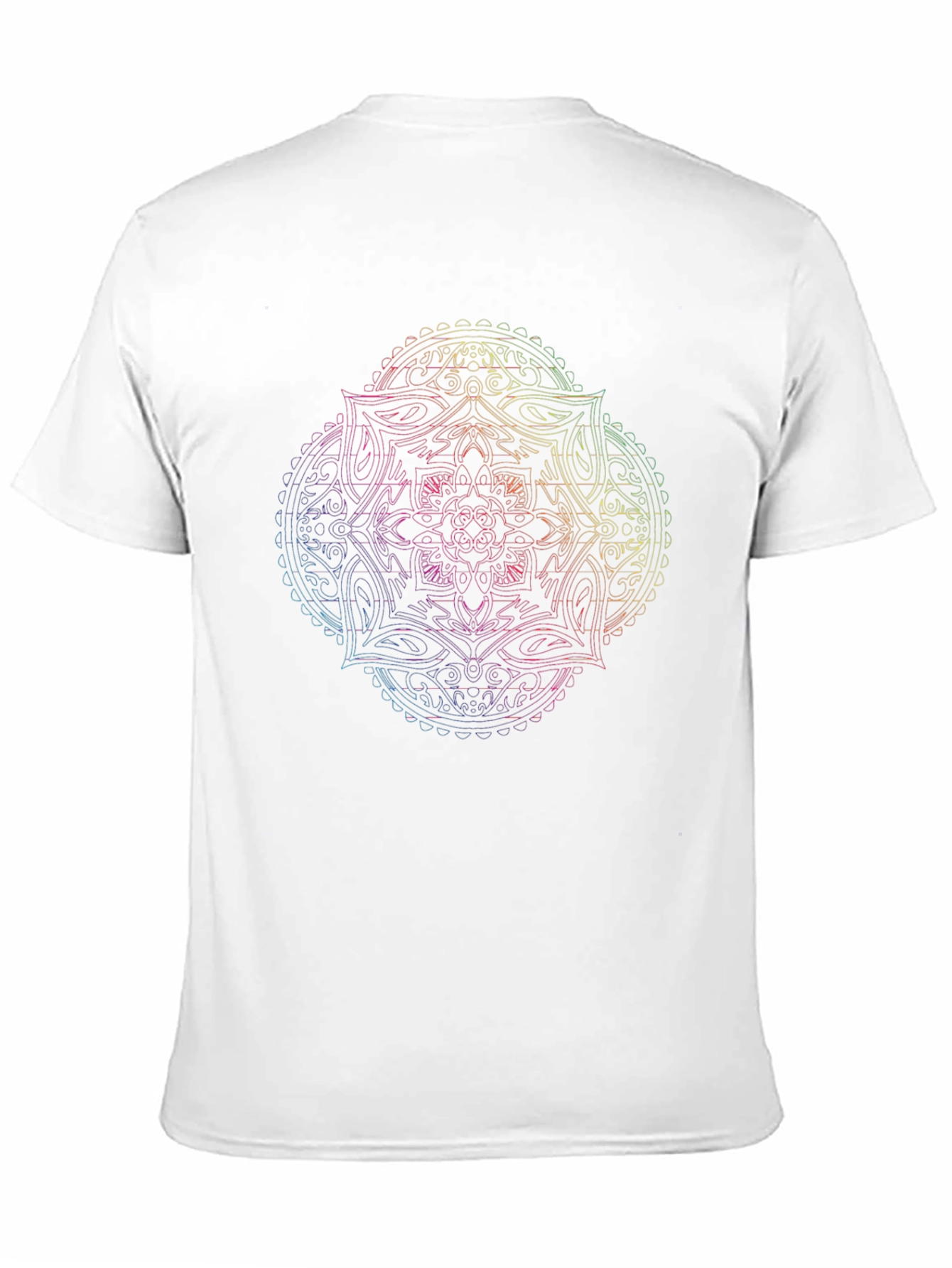 Mandala Rainbow Graphic Mens Black T-Shirt