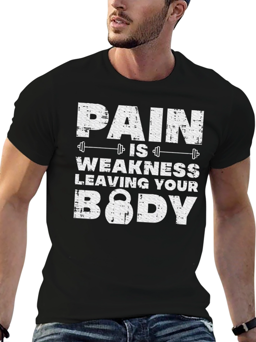 Pain is Weakness Leaving Your Body Black T-Shirt