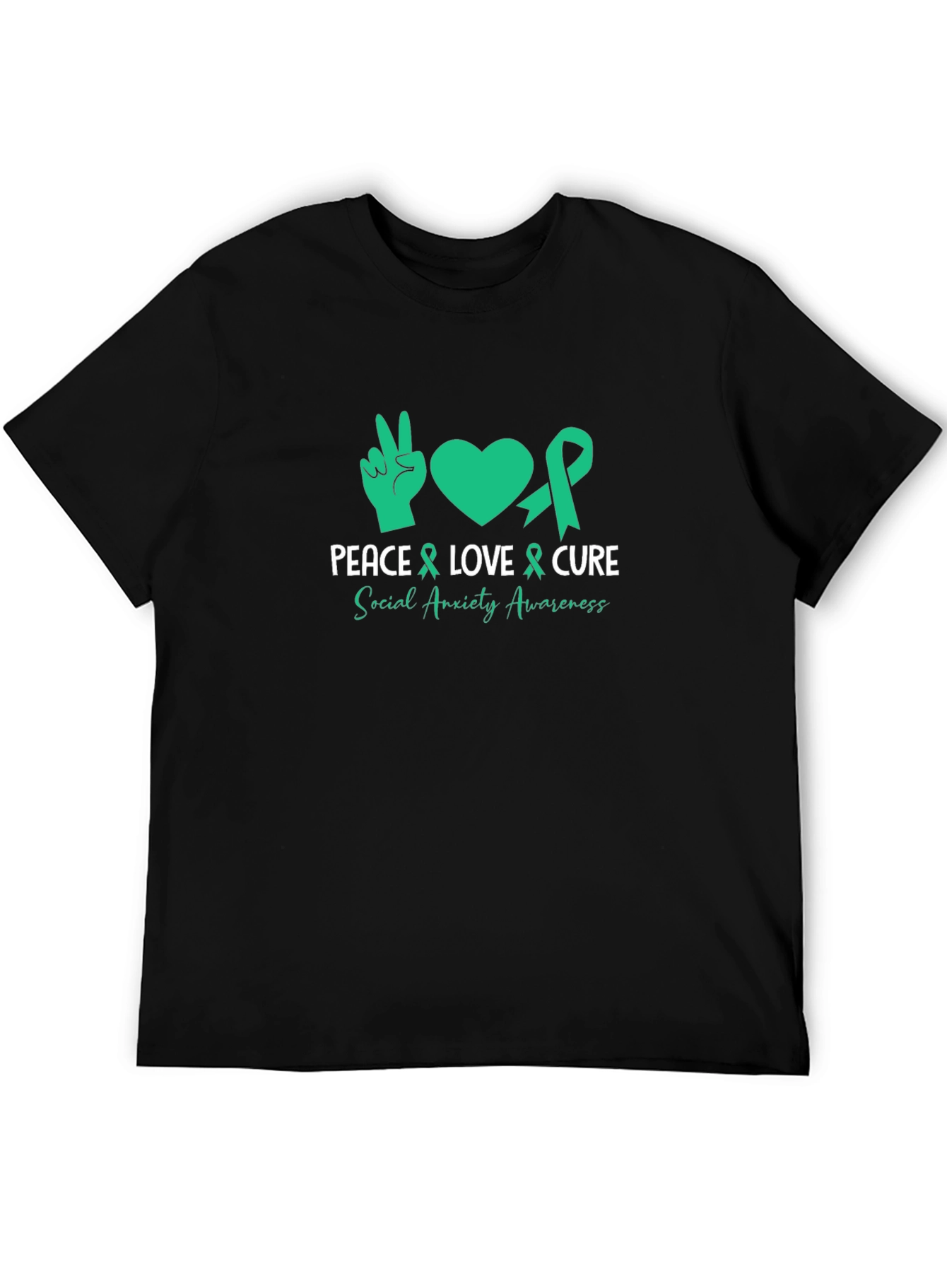 Peace Love Cure Social Anxiety Awareness T-Shirt