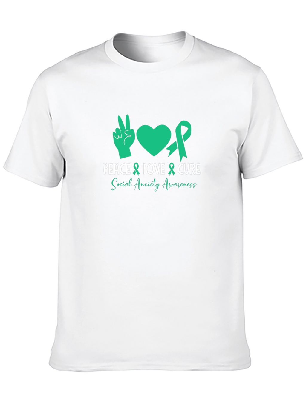 Peace Love Cure Social Anxiety Awareness T-Shirt
