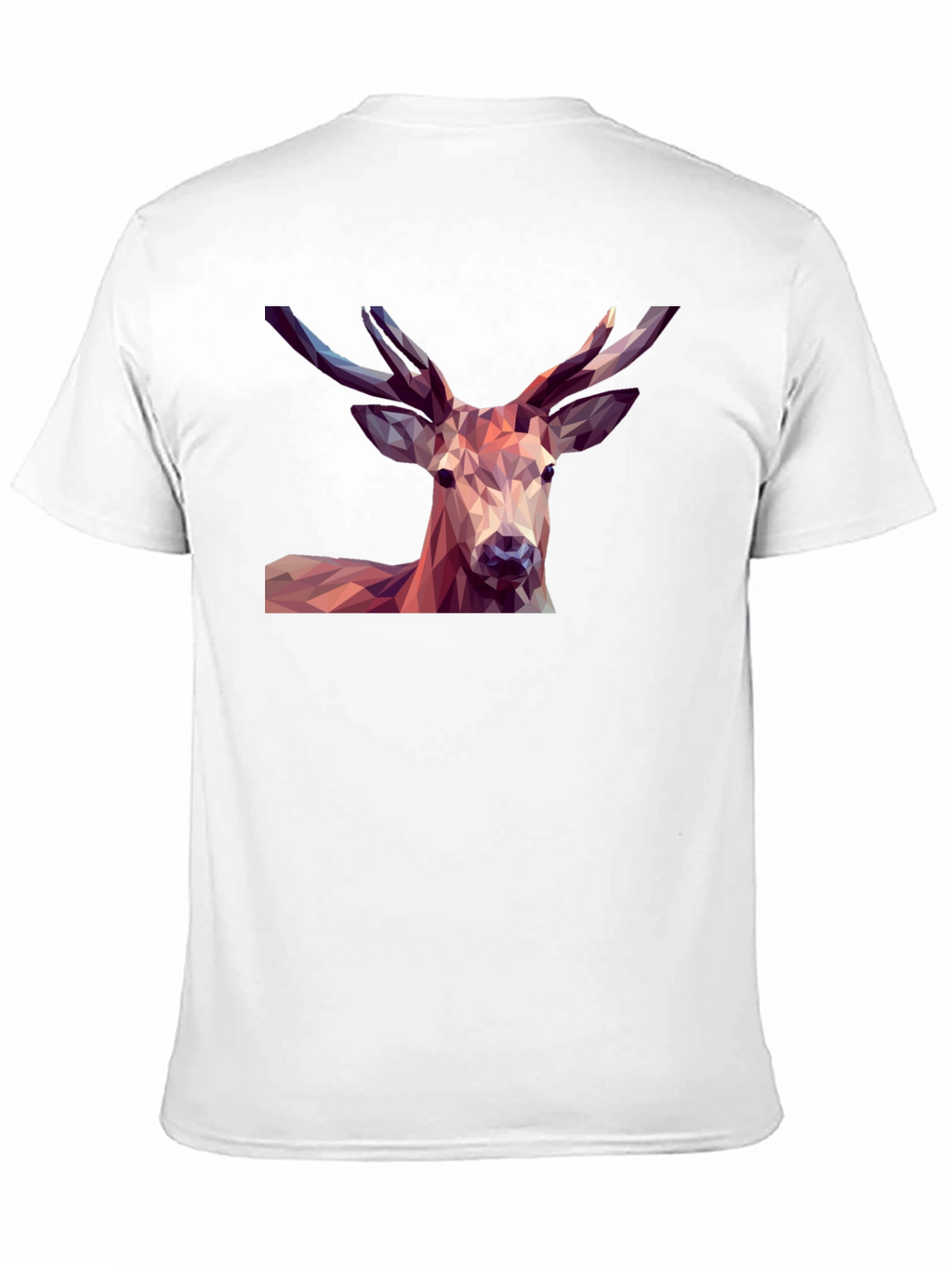 Geometric Deer Graphic Tee - Modern Mens Black T-Shirt