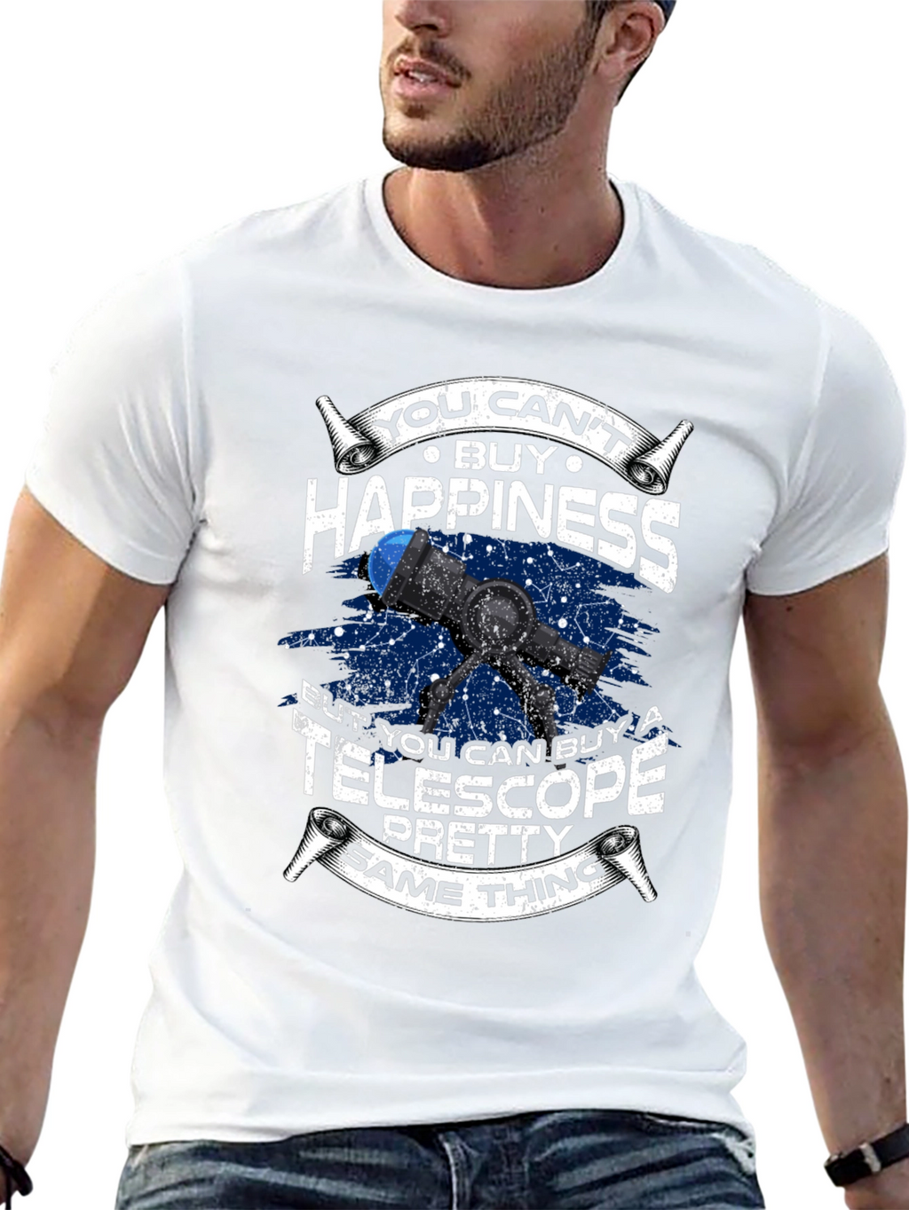 Telescope Happiness T-Shirt - Astronomy Lover Gift