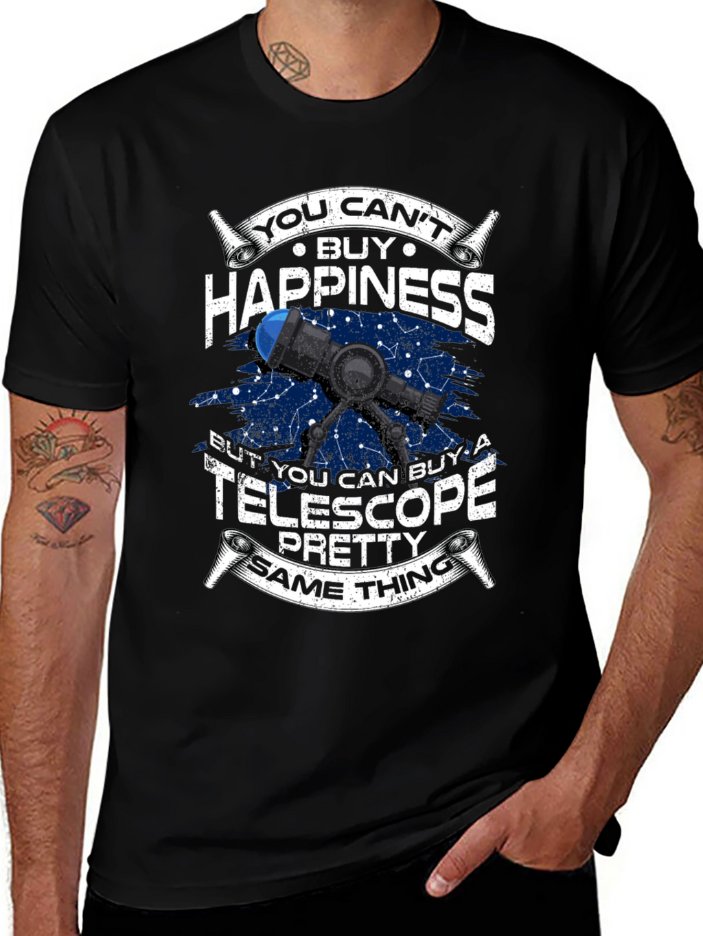 Telescope Happiness T-Shirt - Astronomy Lover Gift
