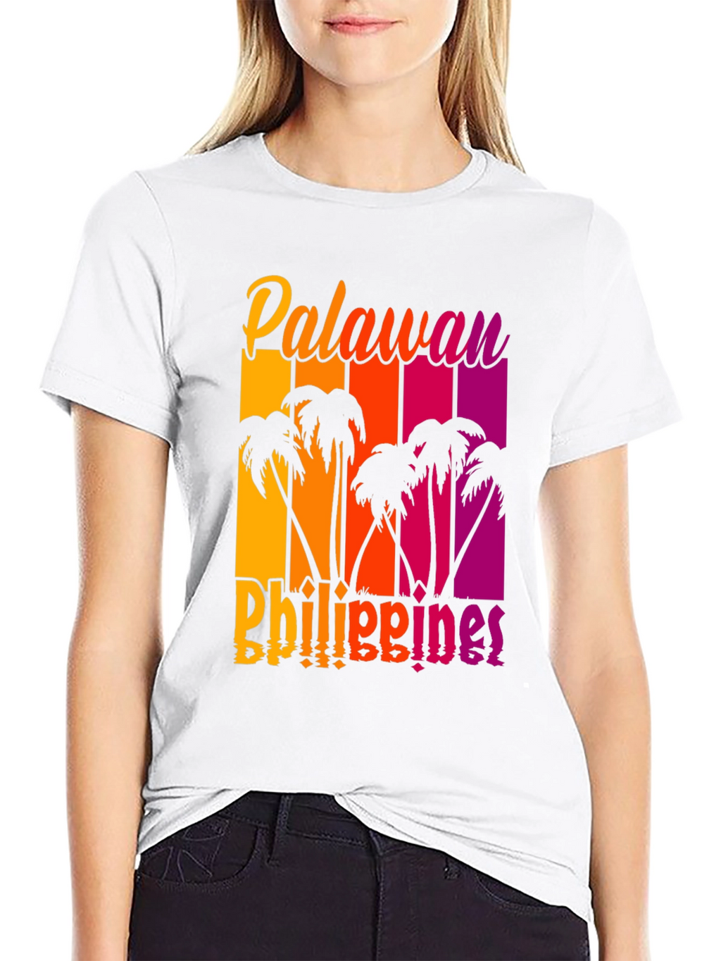 Palawan Philippines Palm Tree Graphic T-Shirt