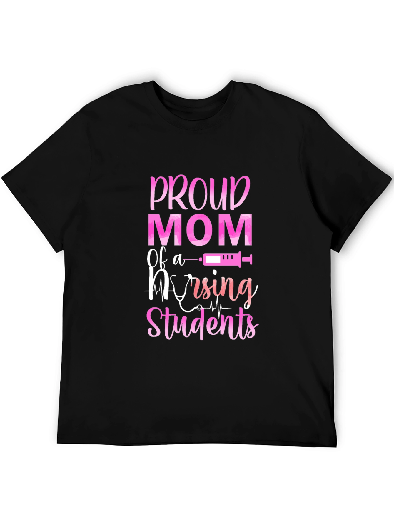 Proud Mom of Nursing Students Black T-Shirt
