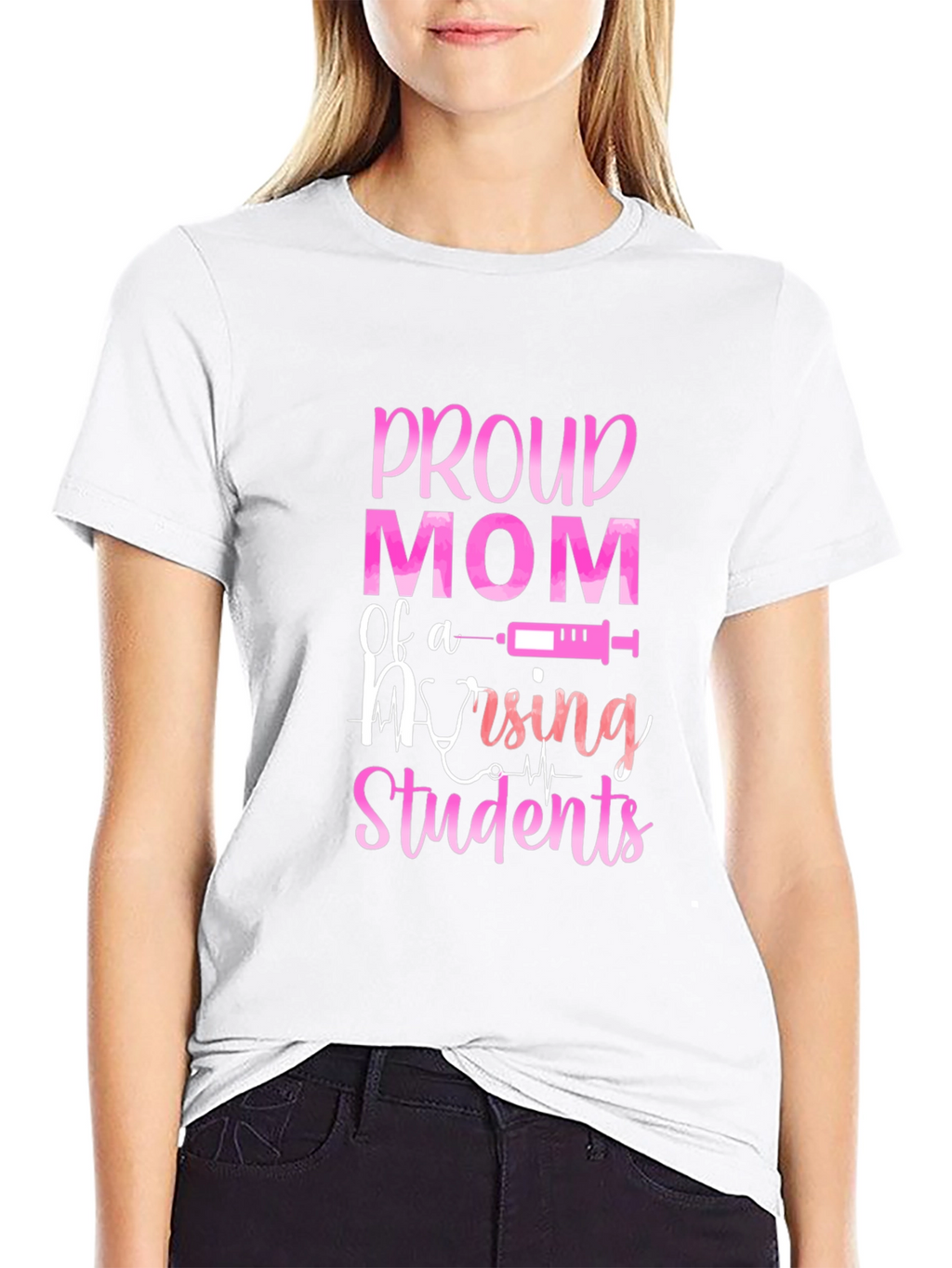 Proud Mom of Nursing Students Black T-Shirt