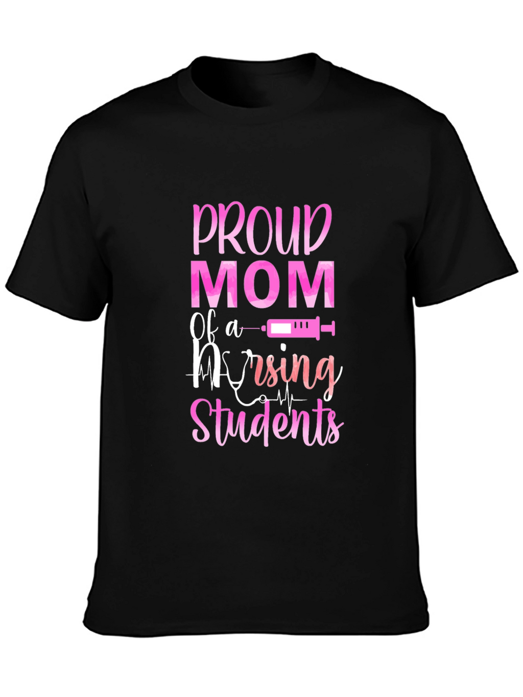 Proud Mom of Nursing Students Black T-Shirt