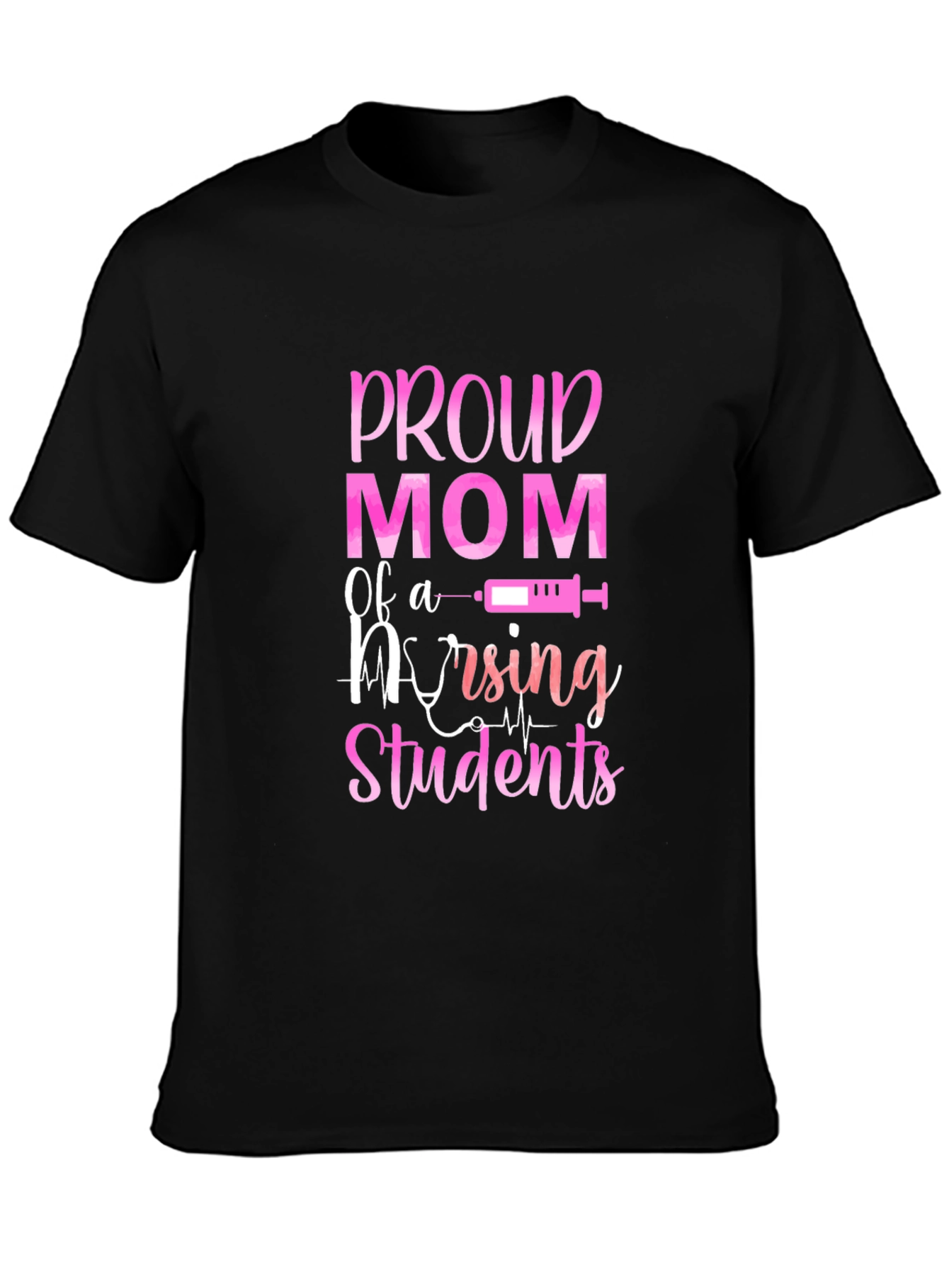 Proud Mom of Nursing Students Black T-Shirt