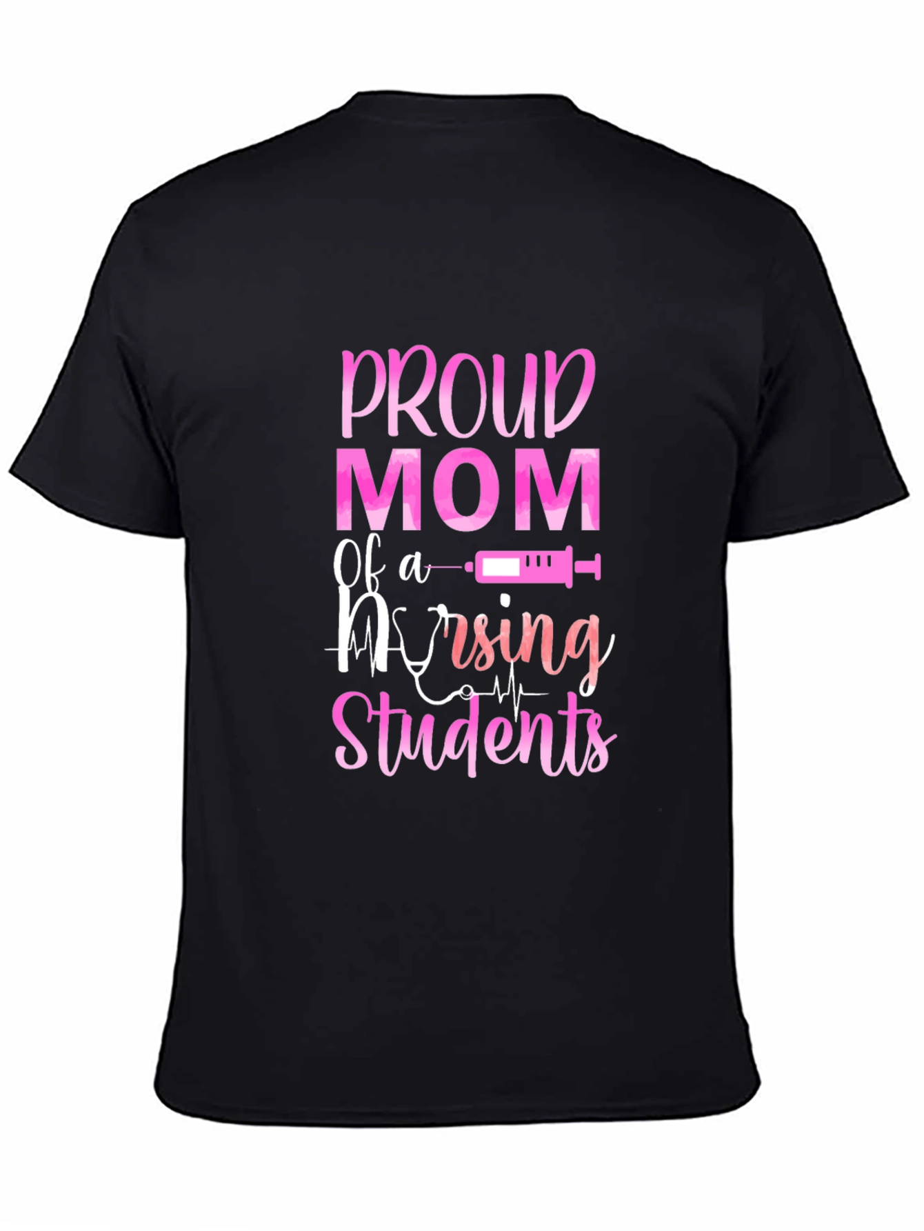 Proud Mom of Nursing Students Black T-Shirt