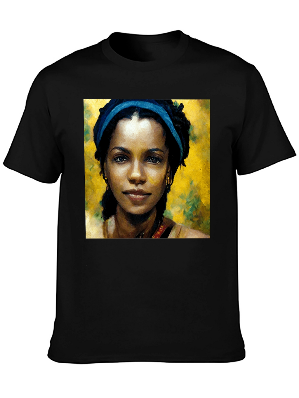 African Woman Portrait Black T-Shirt