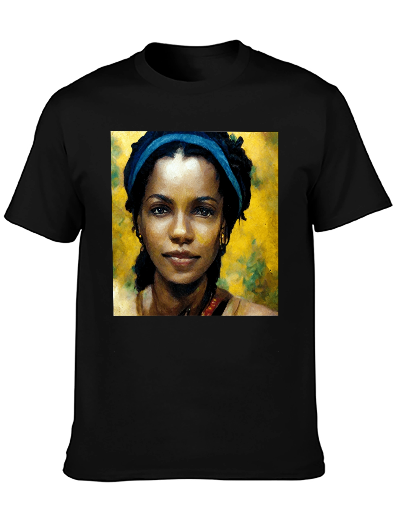 African Woman Portrait Black T-Shirt