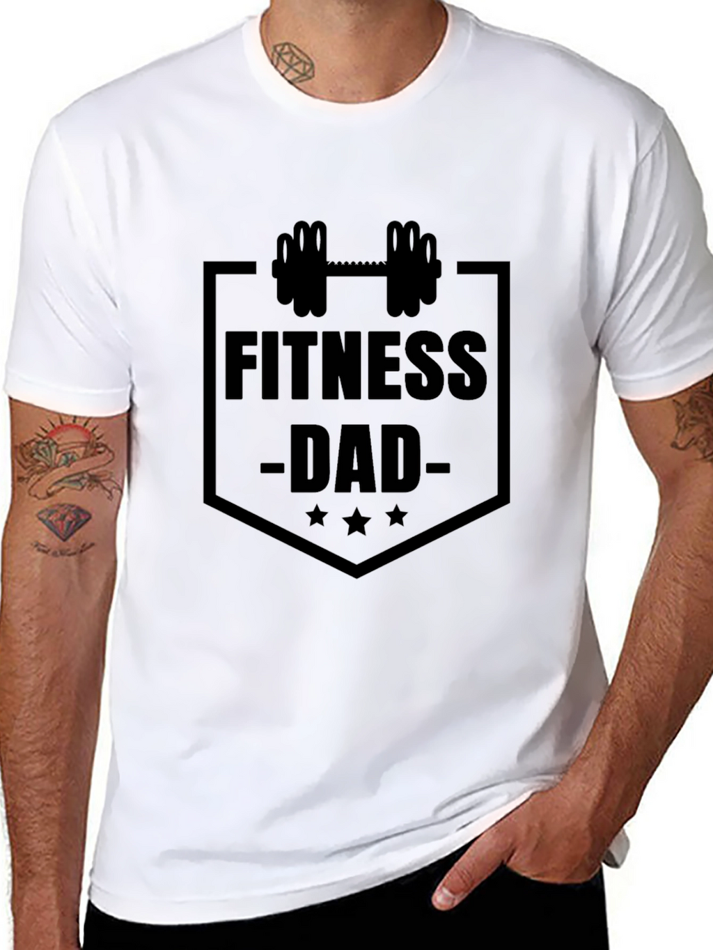 Fitness Dad Black Graphic T-Shirt