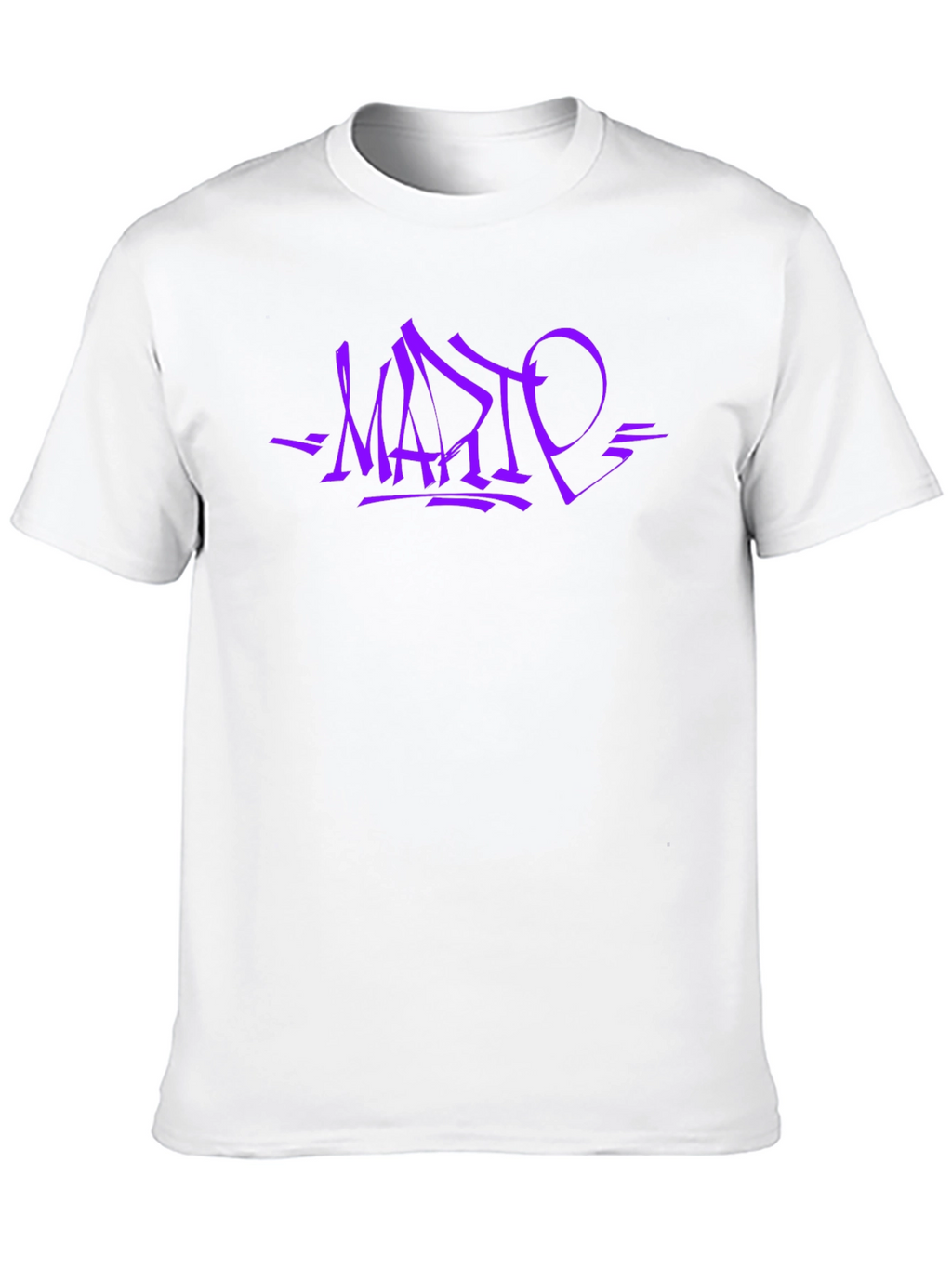 Stylish Black T-Shirt with Purple Graffiti Design
