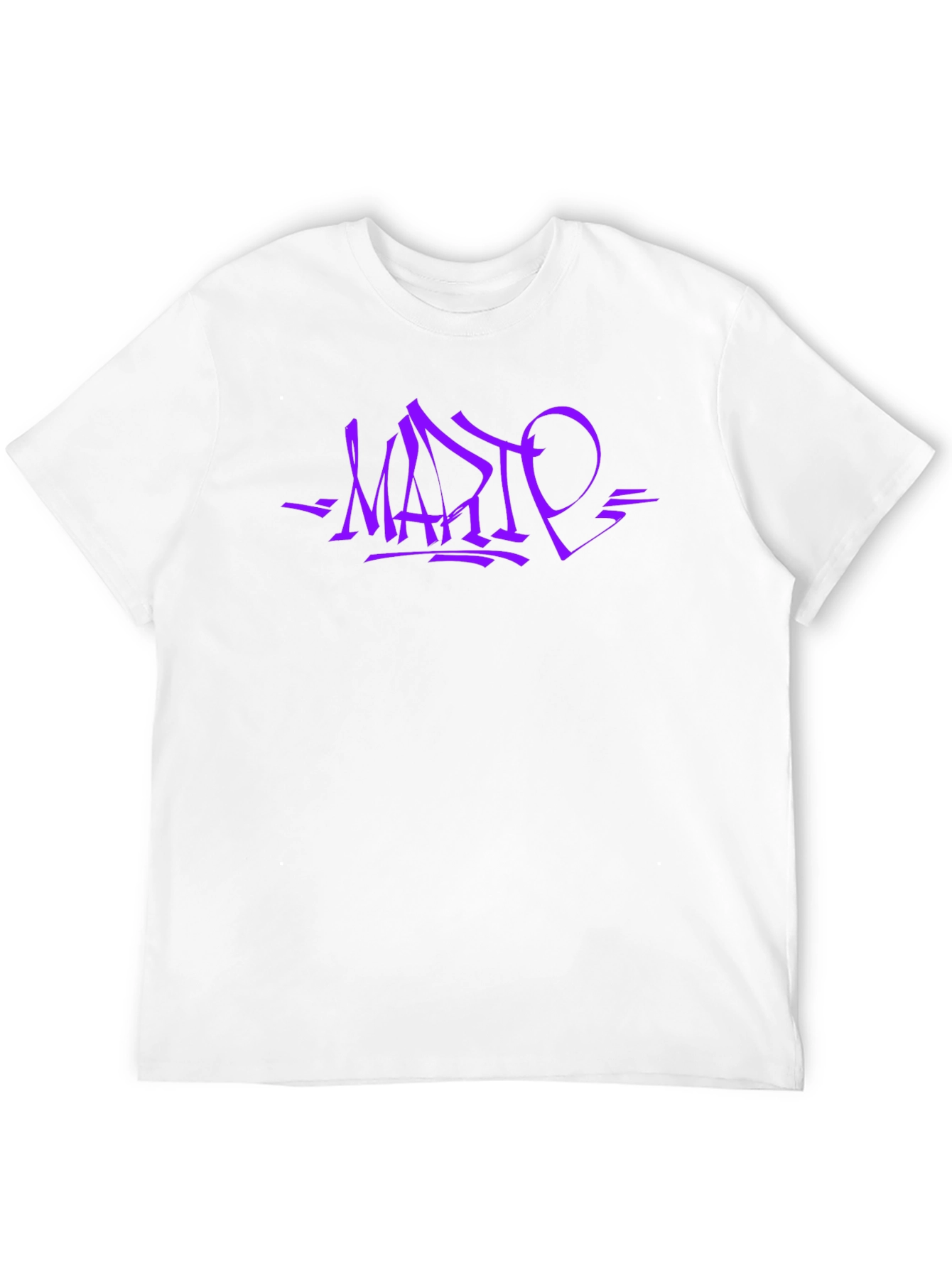 Stylish Black T-Shirt with Purple Graffiti Design