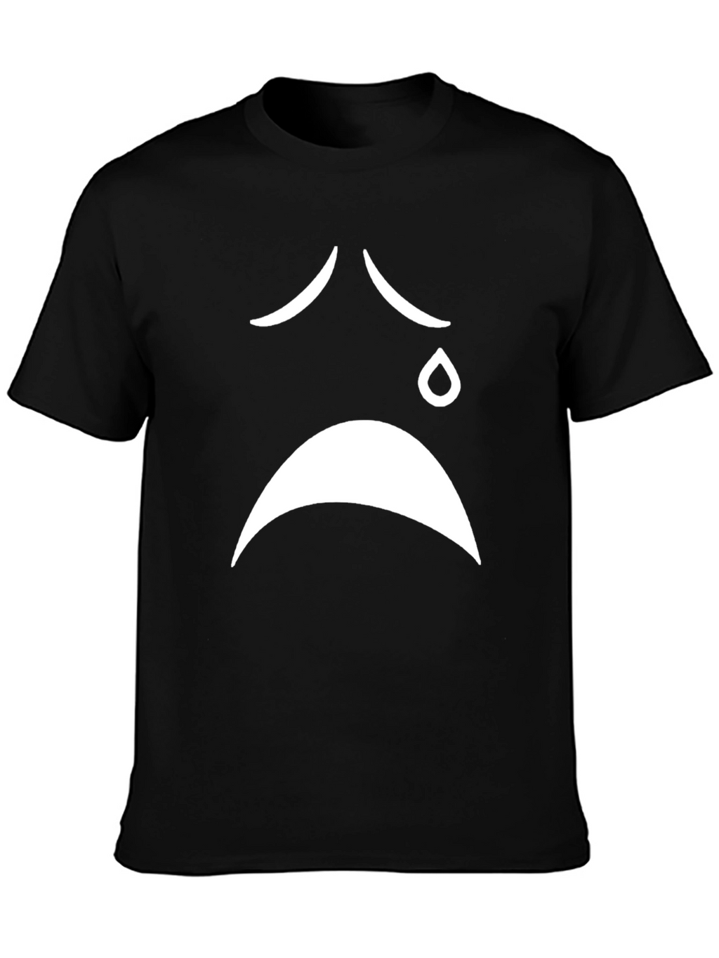 Sad Face Graphic Black T-Shirt