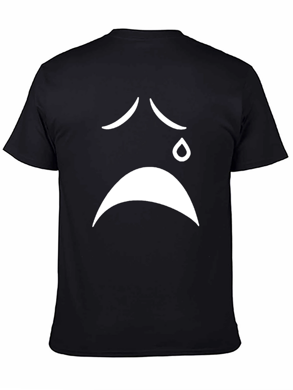 Sad Face Graphic Black T-Shirt
