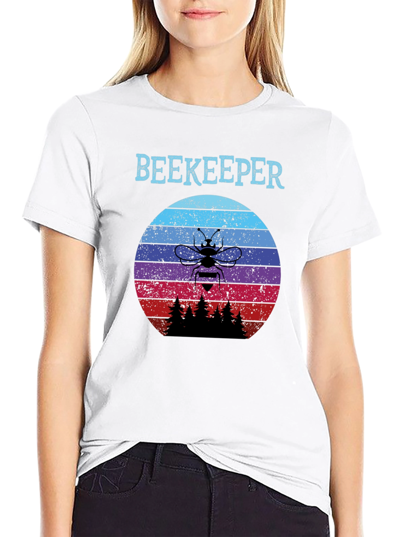 Beekeeper Sunset T-Shirt - Retro Bee Keeper Tee