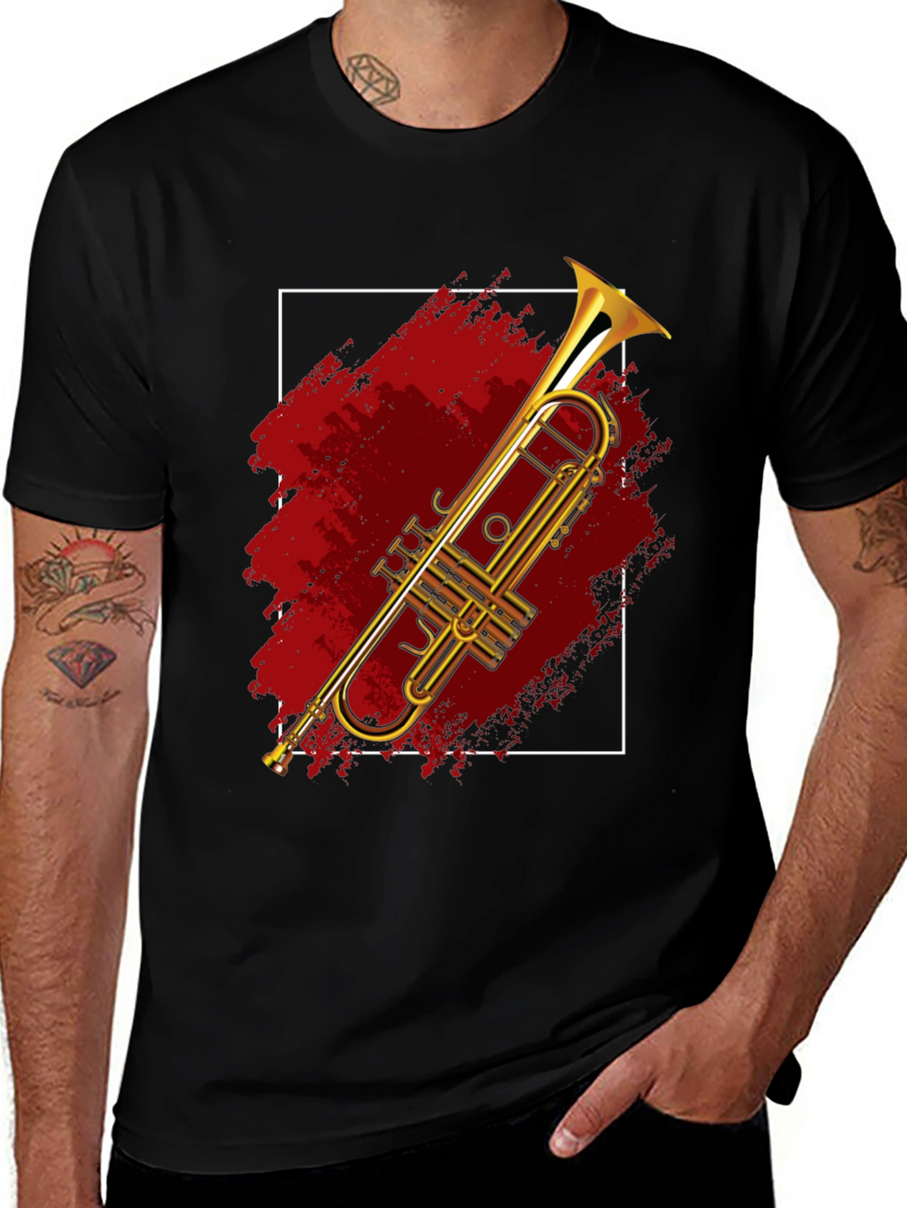 Trumpet Graphic Tee - Stylish Music Lovers T-Shirt