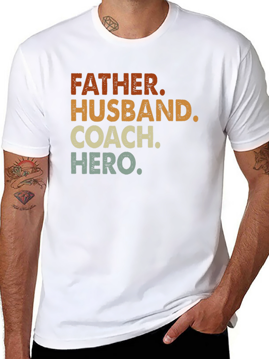 Father Husband Coach Hero Graphic Tee