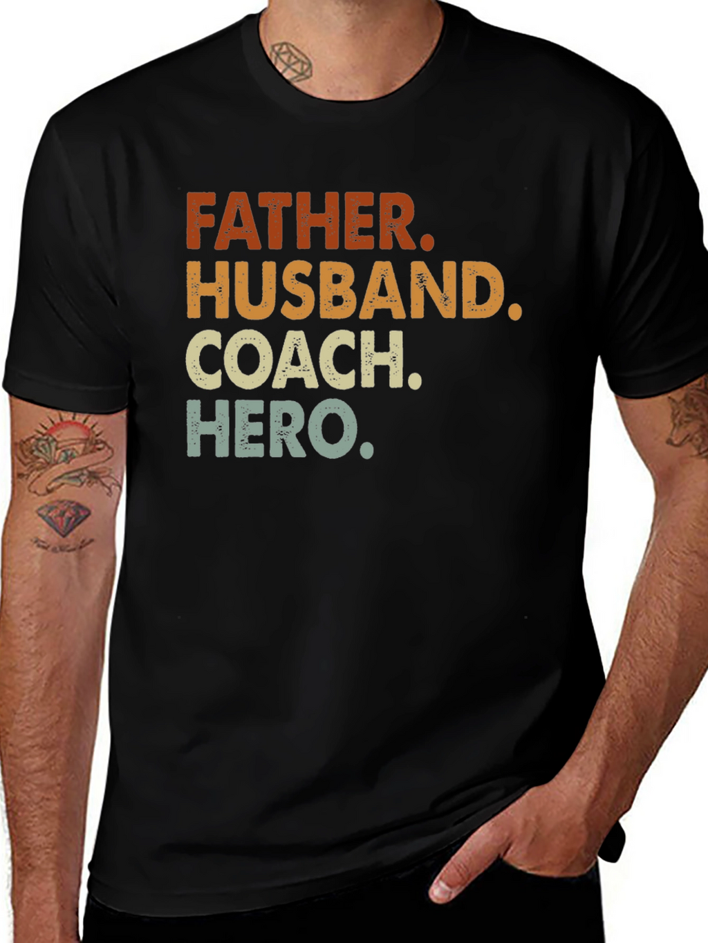 Father Husband Coach Hero Graphic Tee
