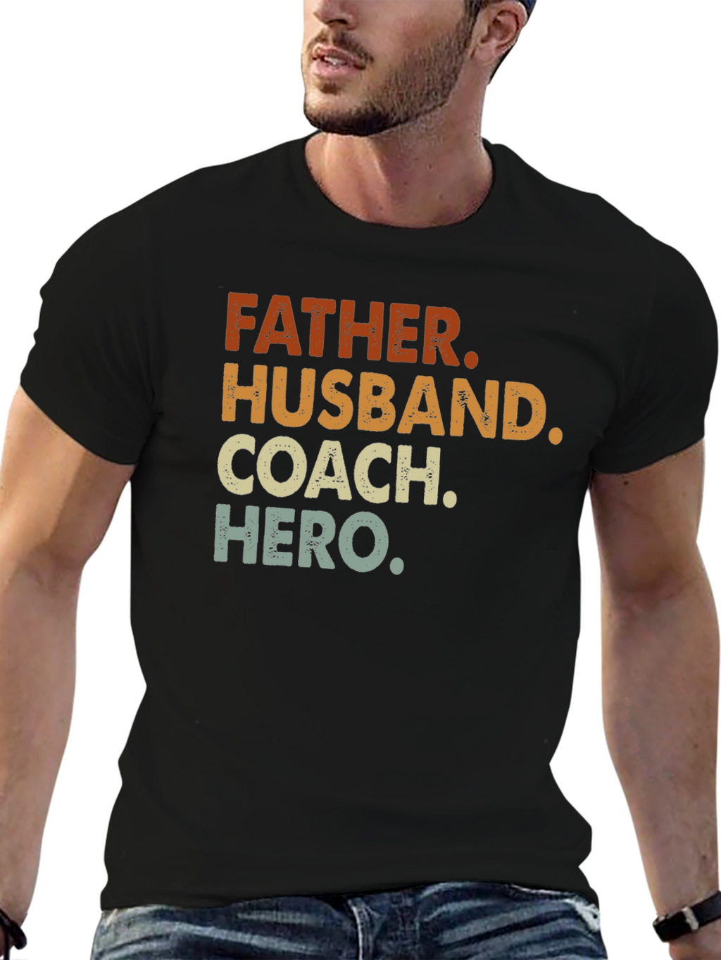 Father Husband Coach Hero Graphic Tee
