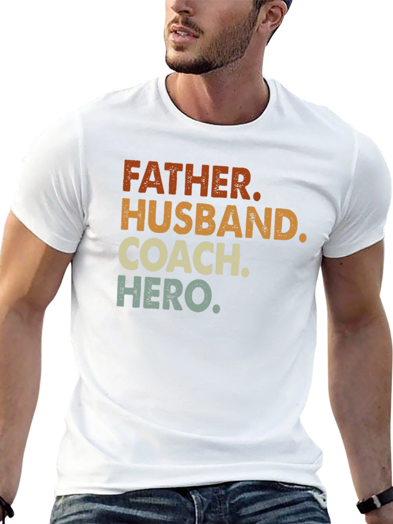 Father Husband Coach Hero Graphic Tee