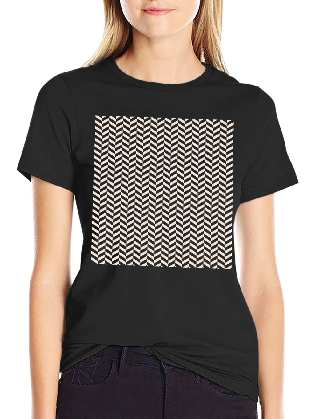 Herringbone Pattern Tee - Modern Style