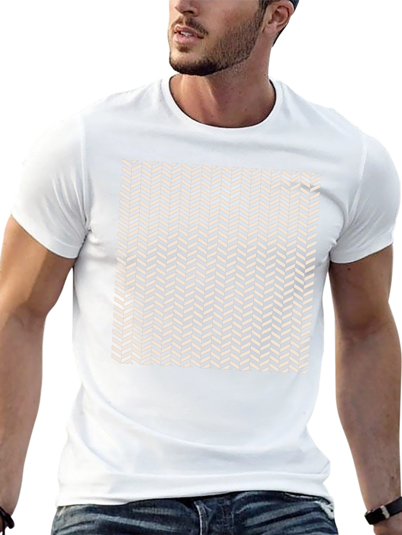Herringbone Pattern Tee - Modern Style