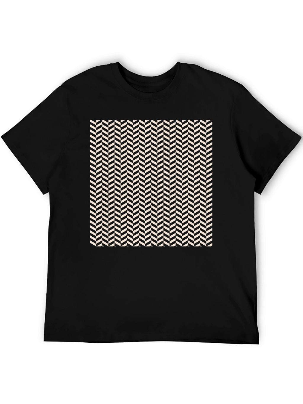 Herringbone Pattern Tee - Modern Style