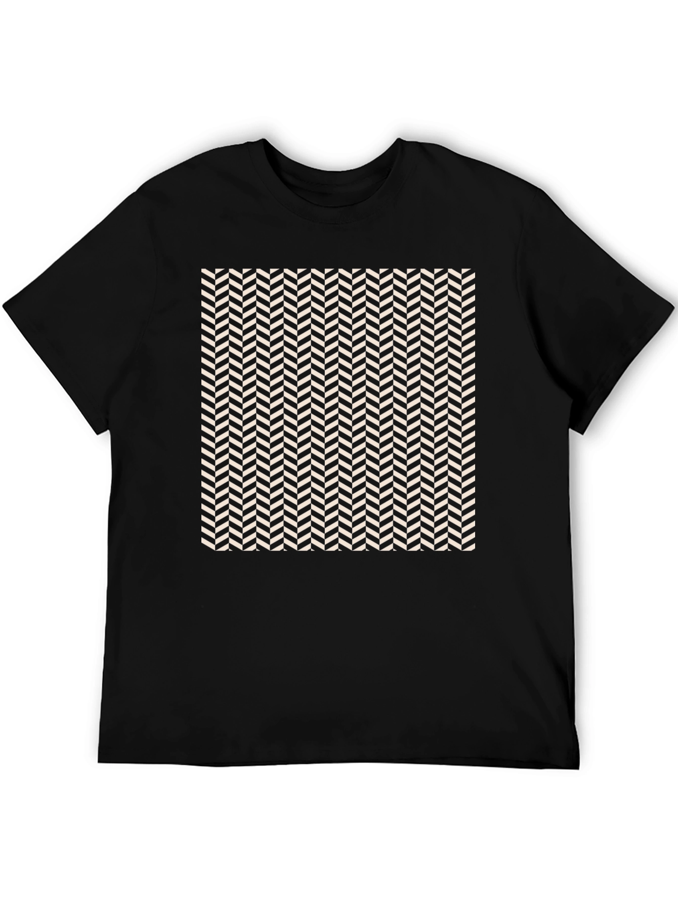 Herringbone Pattern Tee - Modern Style