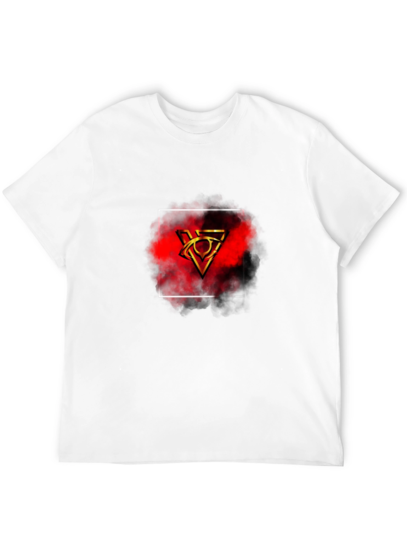 Mens Black T-Shirt with Geometric Graphic Print