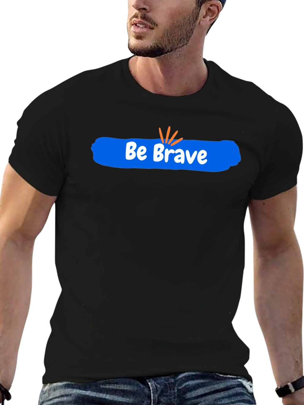 Be Brave Graphic Tee - Black Cotton Comfort