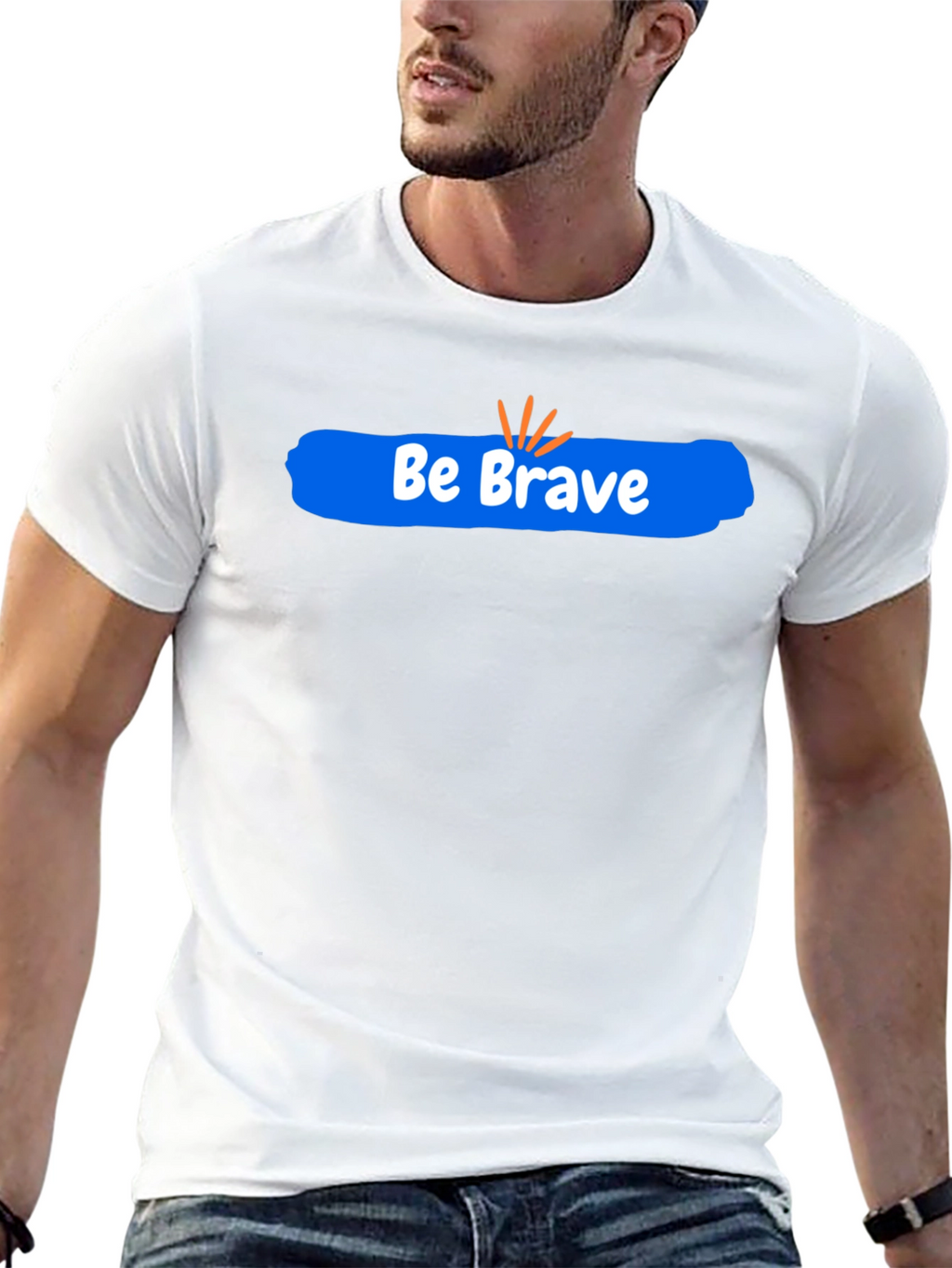 Be Brave Graphic Tee - Black Cotton Comfort