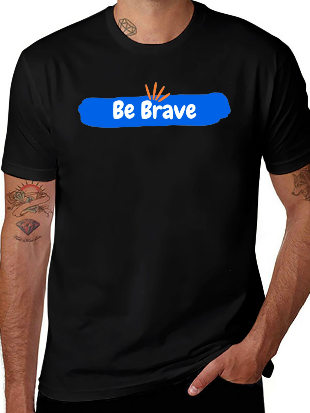 Be Brave Graphic Tee - Black Cotton Comfort