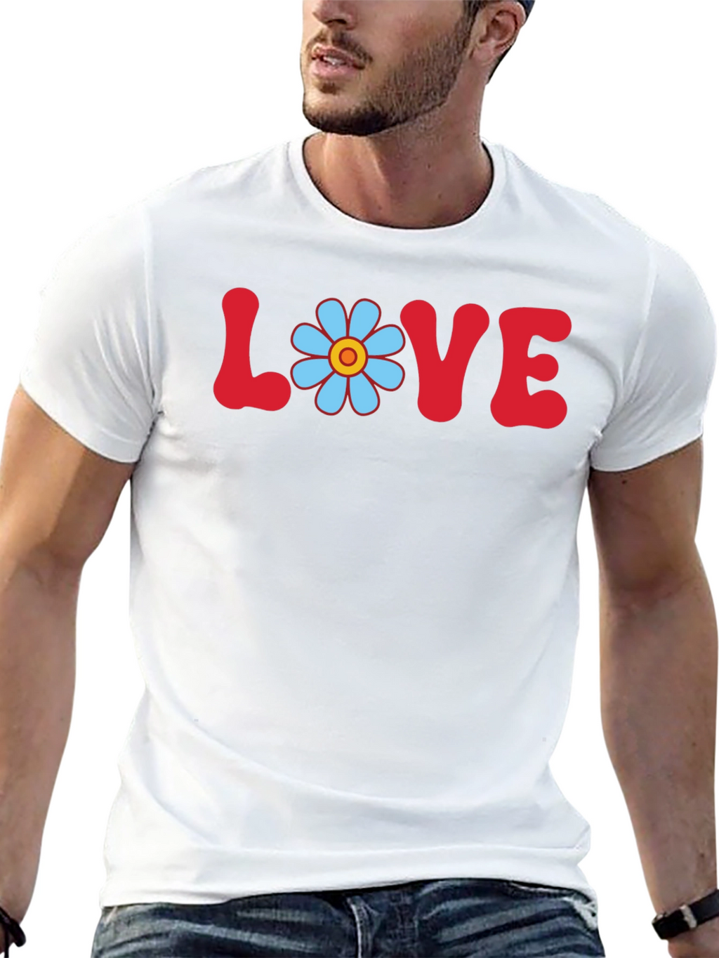 Love Flower Power T-Shirt Retro Graphic Tee