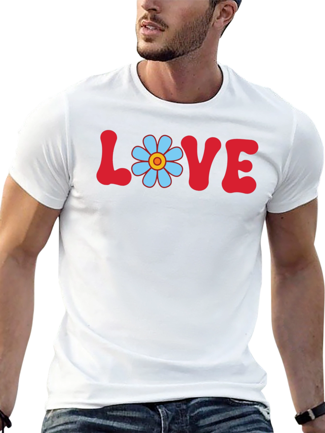 Love Flower Power T-Shirt Retro Graphic Tee