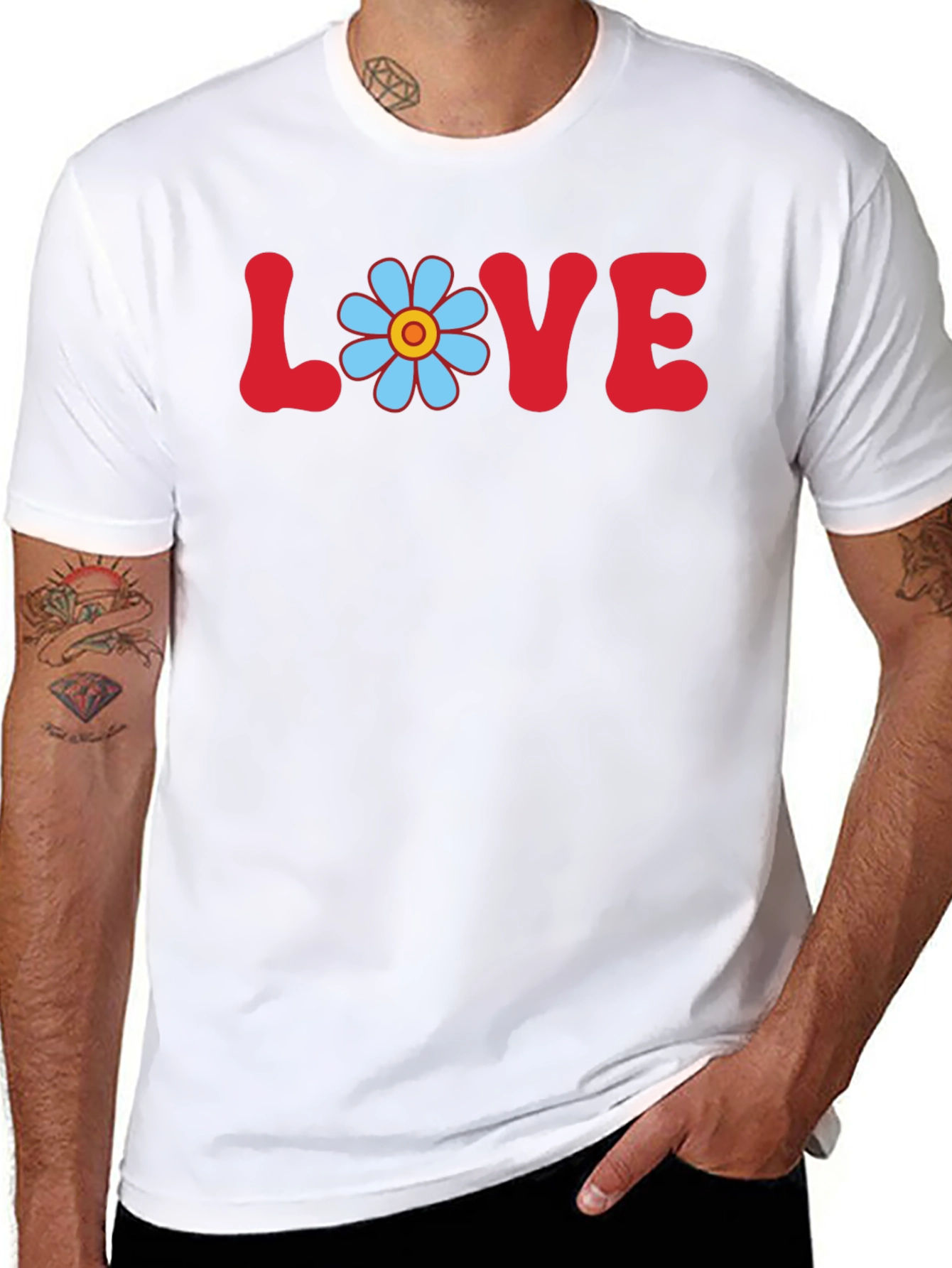 Love Flower Power T-Shirt Retro Graphic Tee