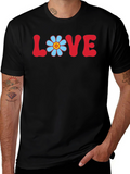 Love Flower Power T-Shirt Retro Graphic Tee