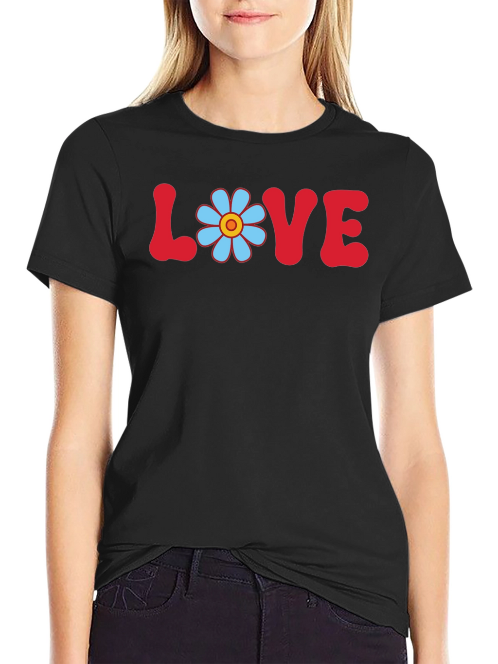 Love Flower Power T-Shirt Retro Graphic Tee