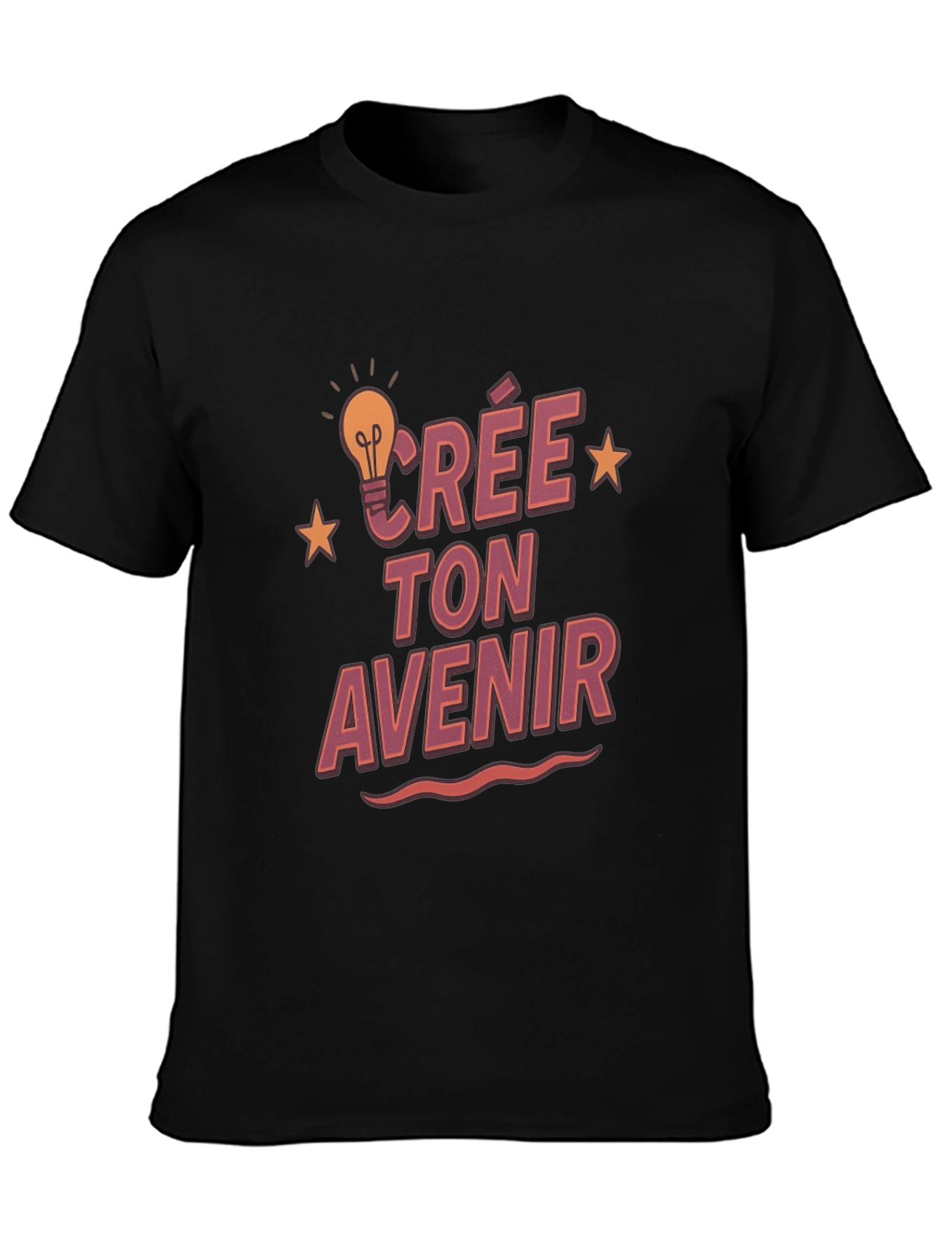 Crée Ton Avenir Graphic T-Shirt - Black Cotton Tee