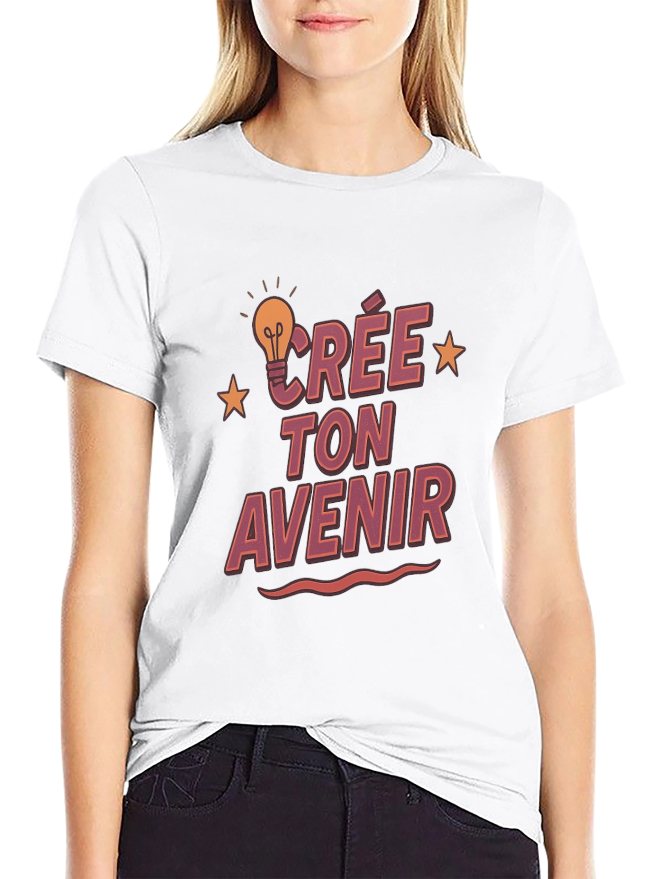 Crée Ton Avenir Graphic T-Shirt - Black Cotton Tee