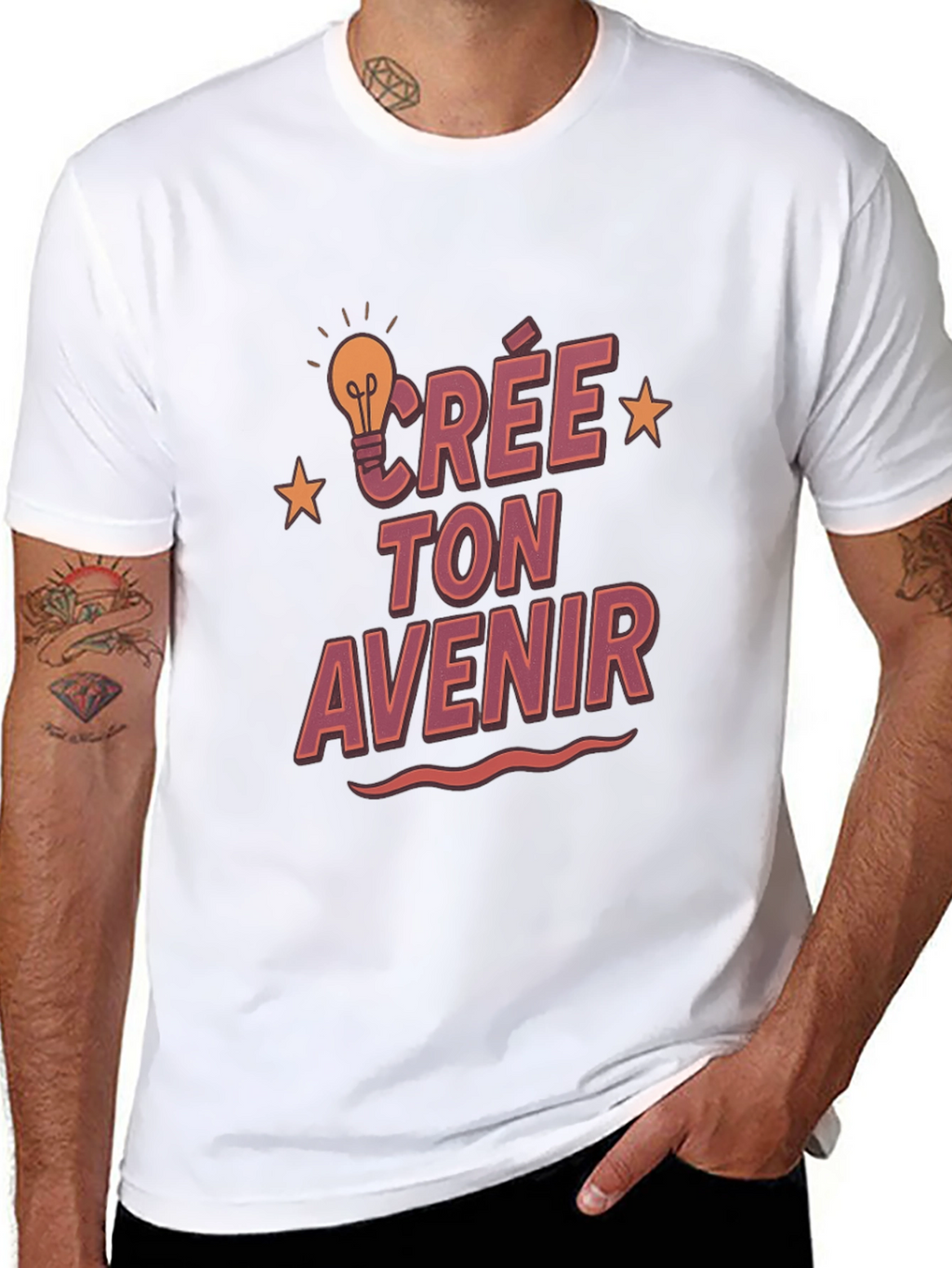 Crée Ton Avenir Graphic T-Shirt - Black Cotton Tee