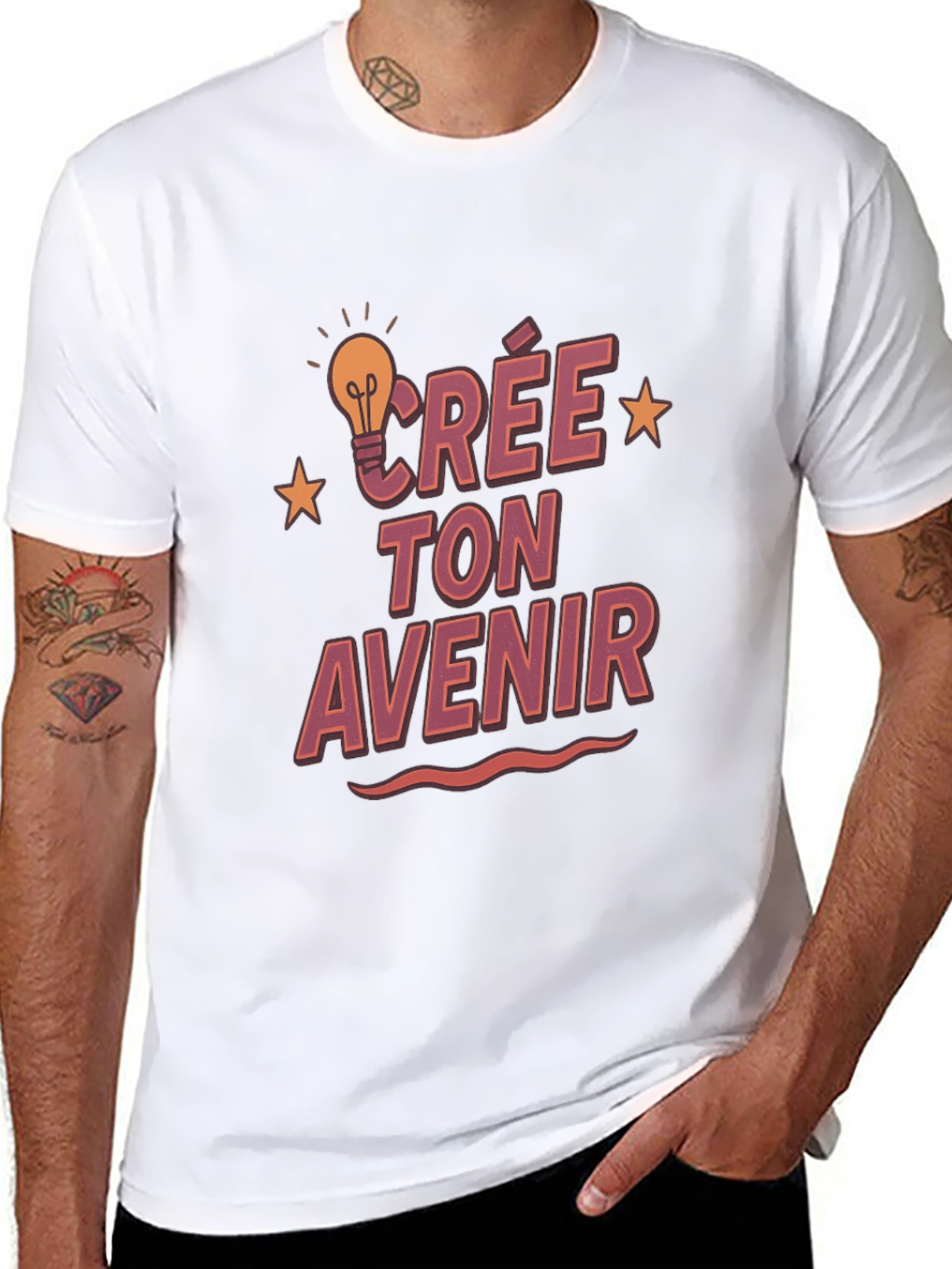 Crée Ton Avenir Graphic T-Shirt - Black Cotton Tee