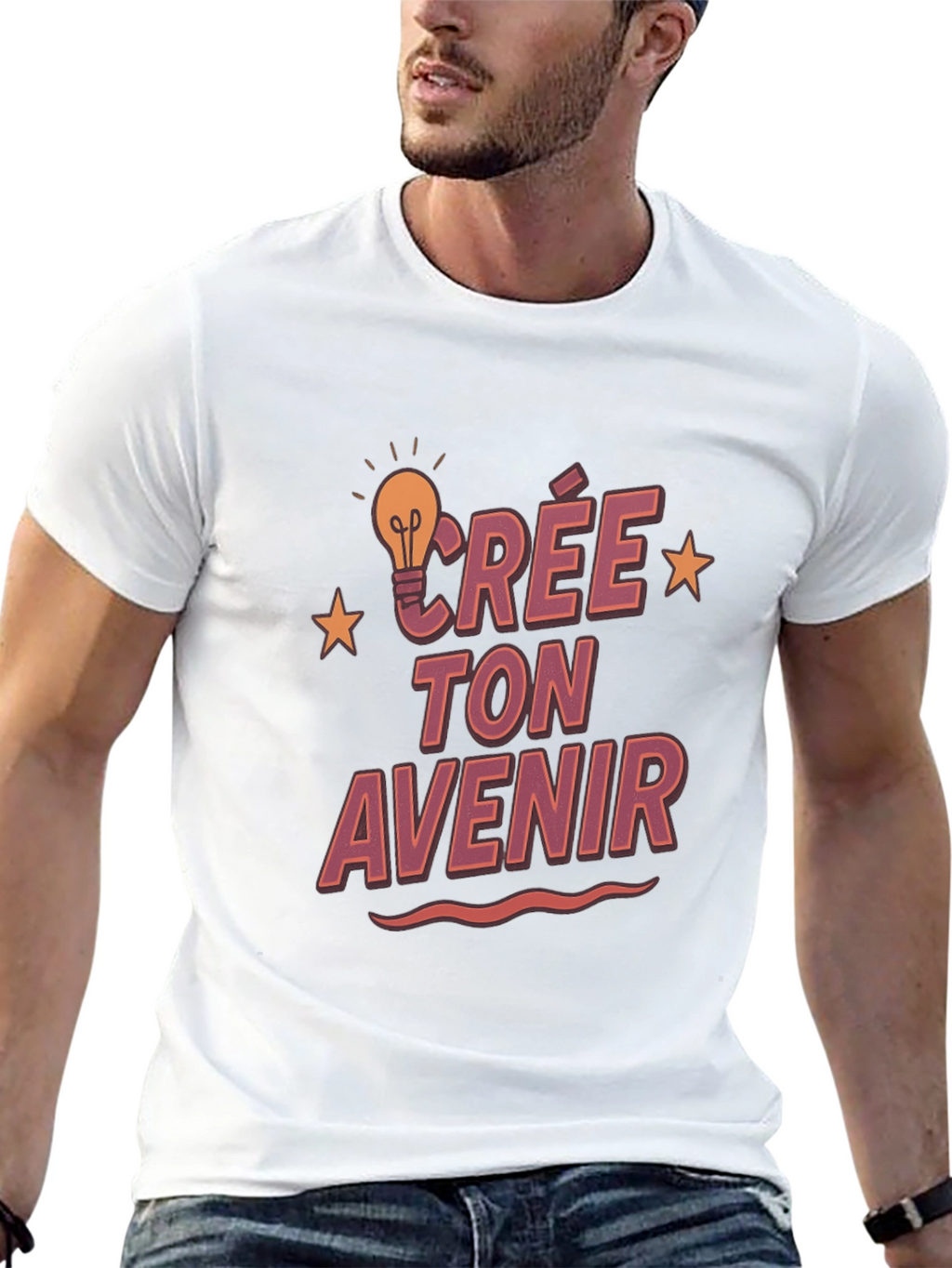 Crée Ton Avenir Graphic T-Shirt - Black Cotton Tee