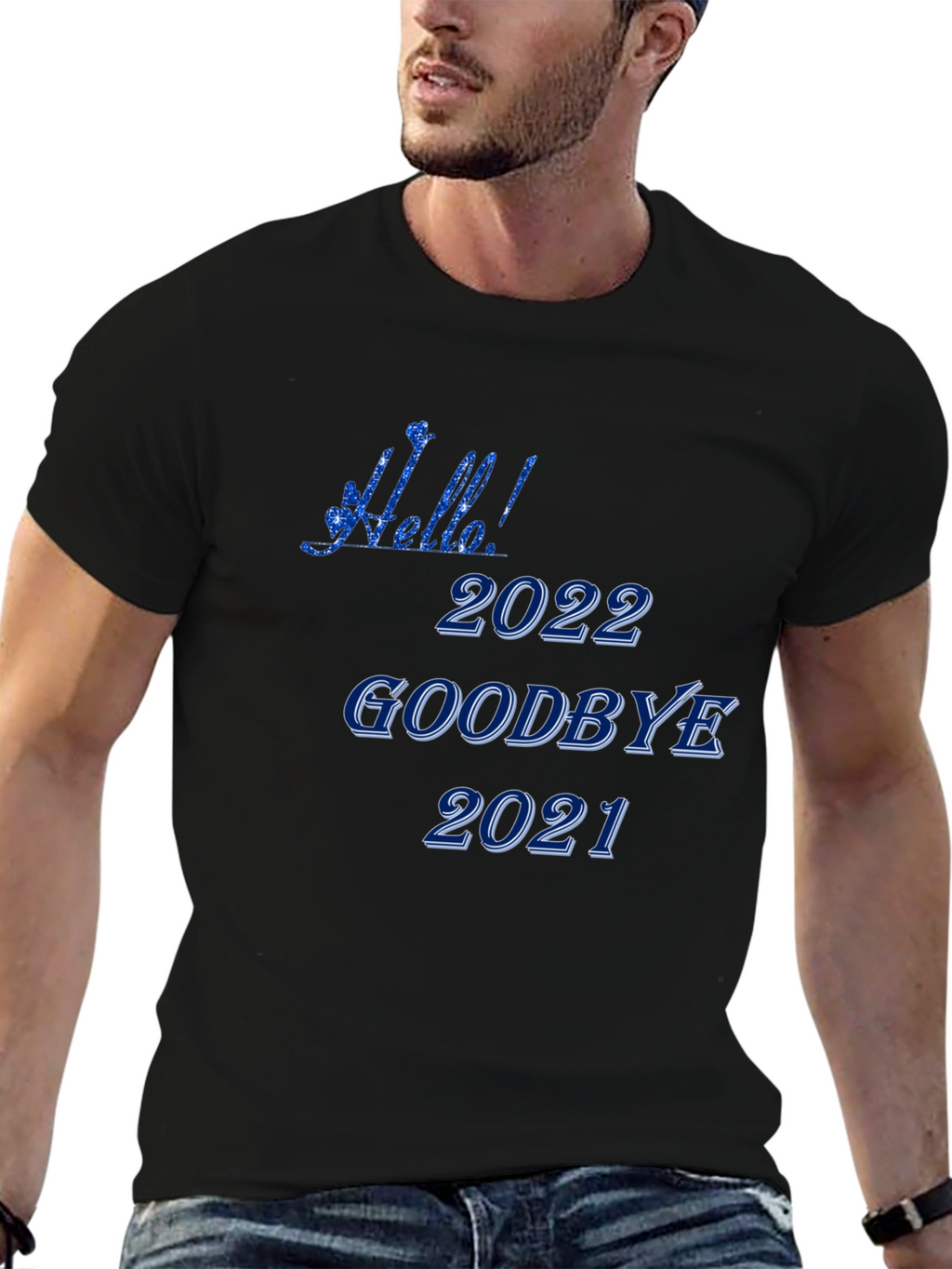 Hello 2022 Goodbye 2021 Black T-Shirt